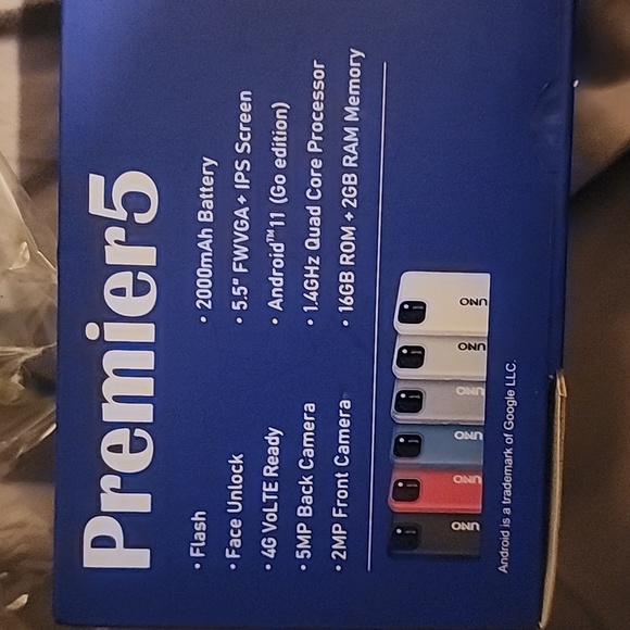 Factory Unlocked Uno Premier5 Android Smartphone - Picture 2 of 2